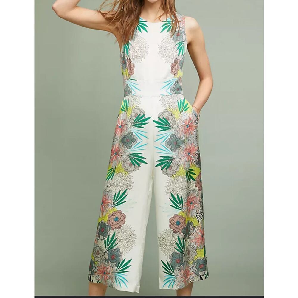 Anthro Corey Lynn Calter Metallic Party Jumpsuit Wide Leg 14 NWT